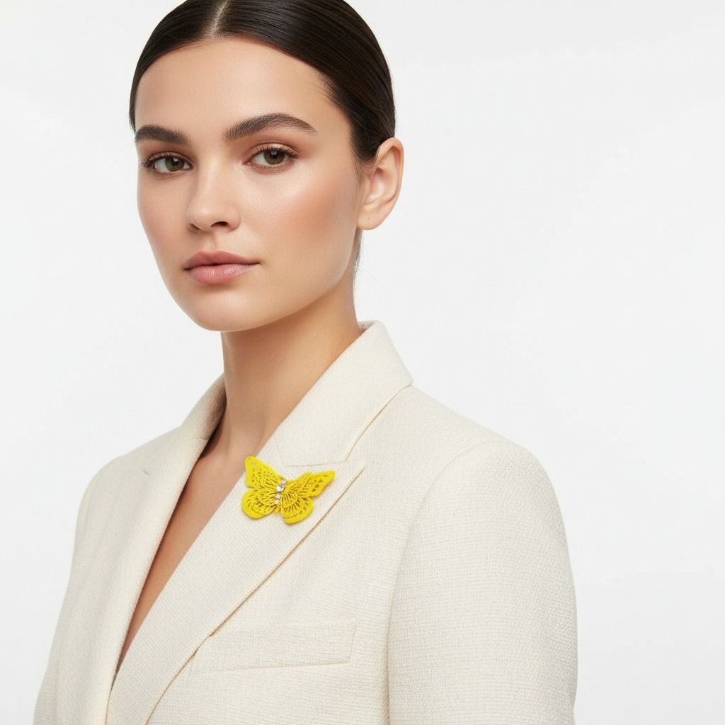 Yellow 3D Butterfly Brooch
