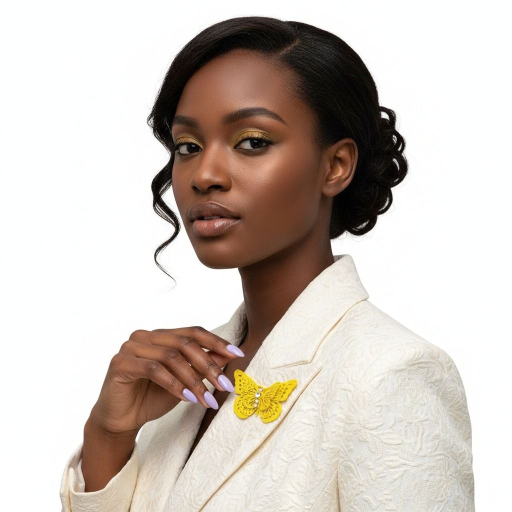 Yellow 3D Butterfly Brooch