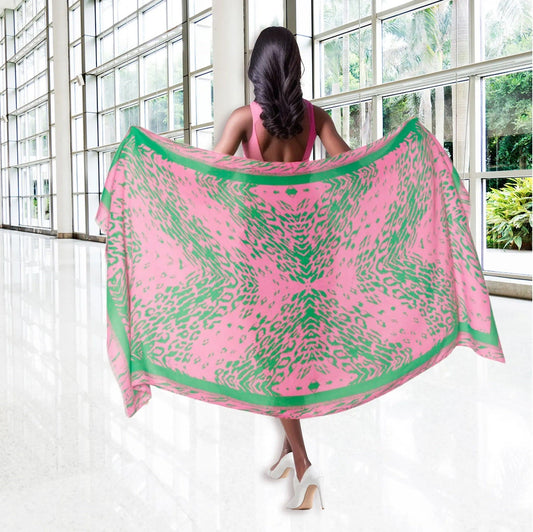 Scarf Wrap Animal Print Pink Green for Women - Premium Wholesale Fashion Accessories from Pinktown - Just $17! Shop now at chiquestyles