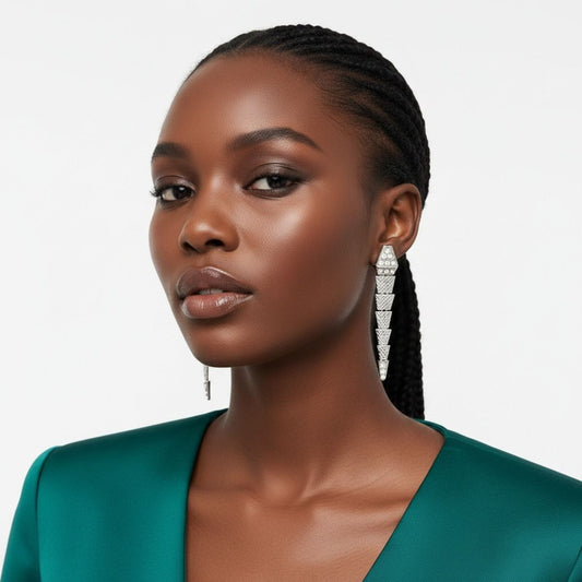 Silver Dangling Snake Earrings