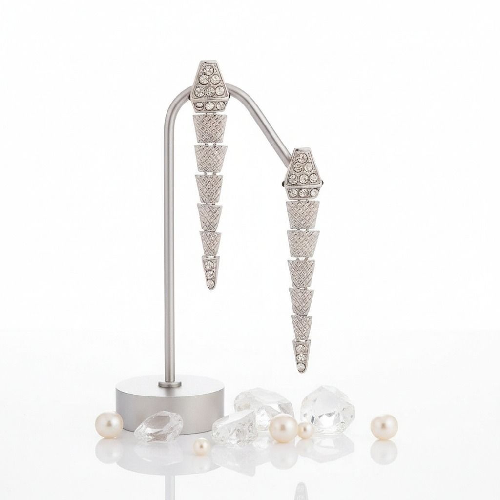 Silver Dangling Snake Earrings