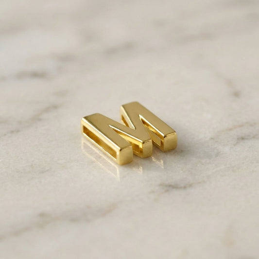 Letter M Gold Slide Letter Charm Sold Individually