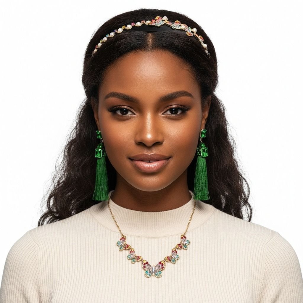 Rainbow Butterfly Pearl Headband
