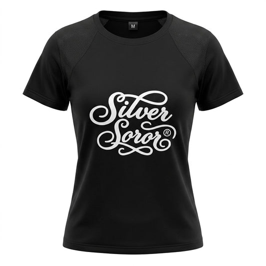 AKA Medium Silver Soror Black Athletic Tee