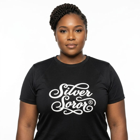 AKA 3XL Silver Soror Black Athletic Tee