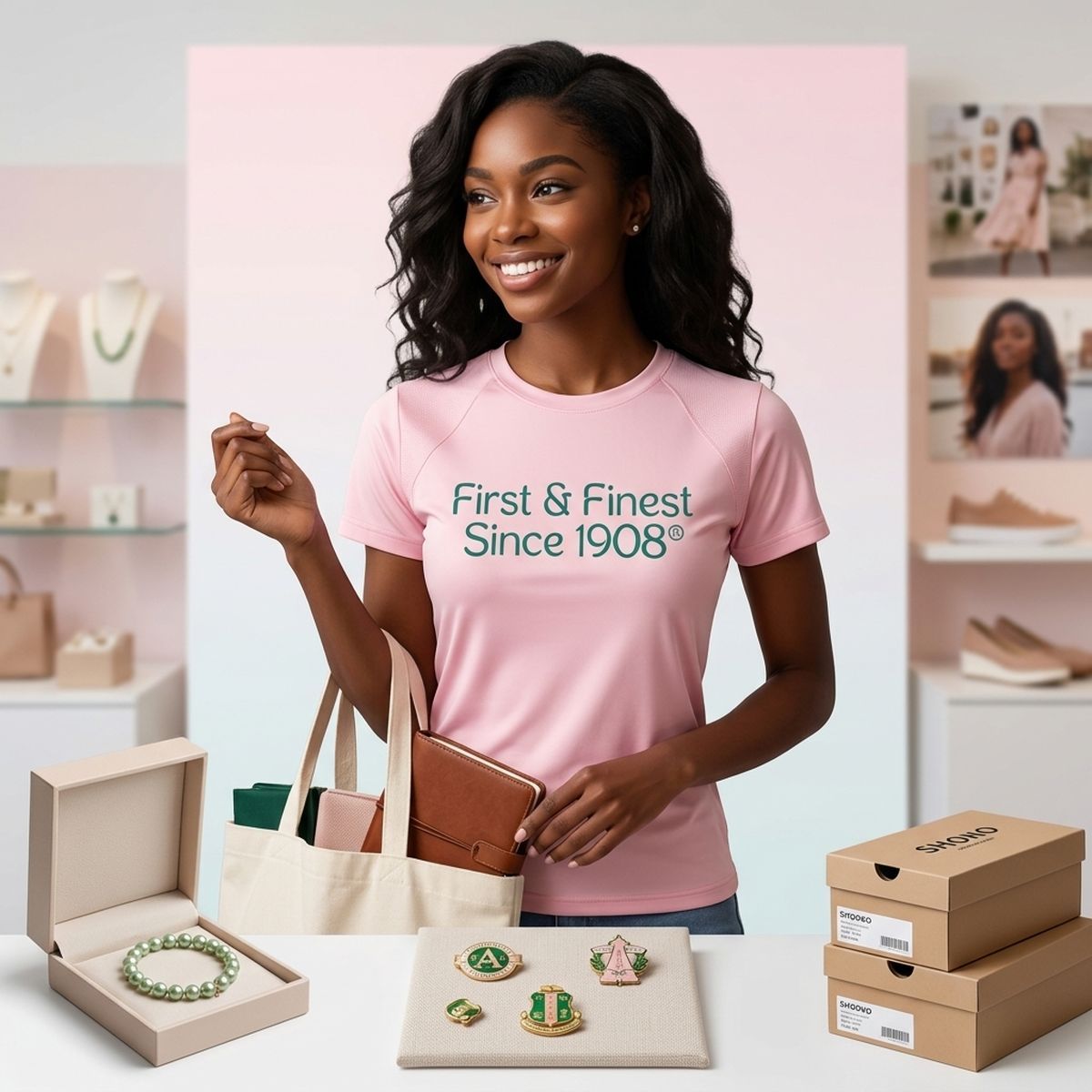 AKA XL First & Finest Pink Performance Tee