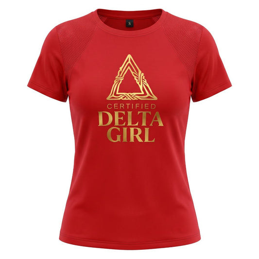 DST Certified Small Delta Girl Red Athletic Tee