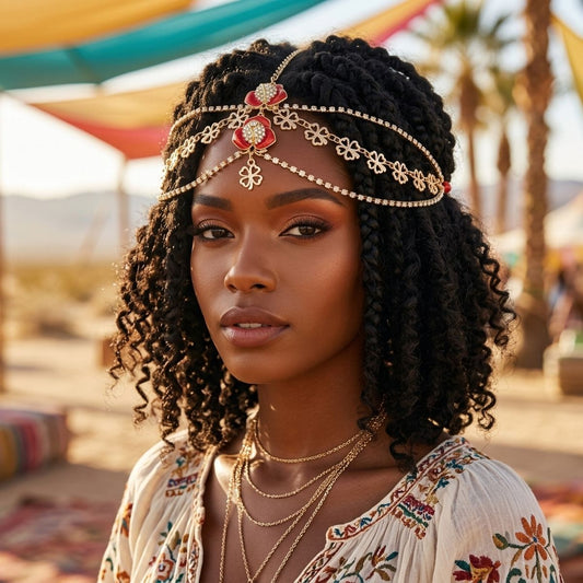 Coachella Crystal Flower Head Chain