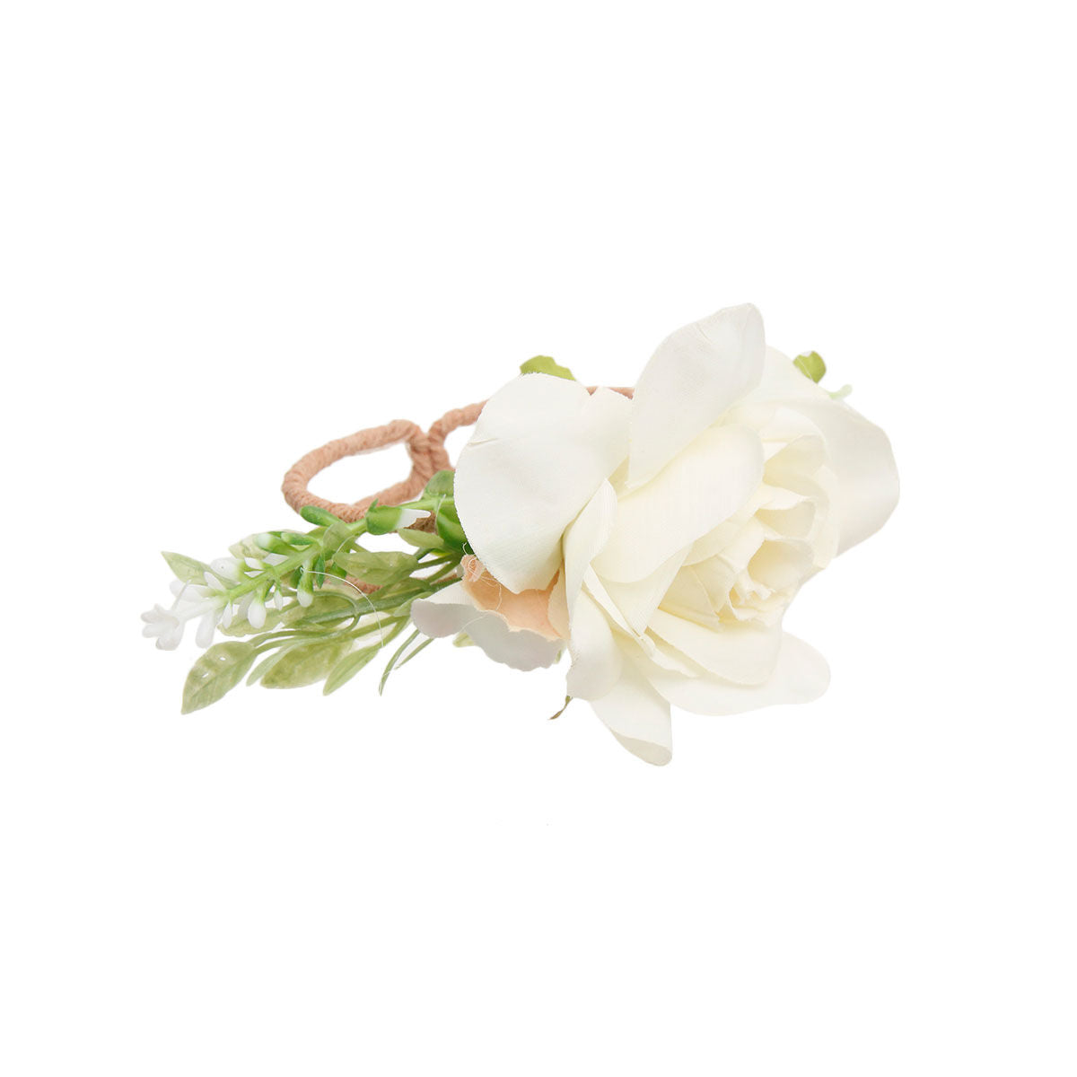 Ivory Fabric Flower Bracelet|Adjustable - Premium Wholesale Jewelry from Pinktown - Just $7! Shop now at chiquestyles