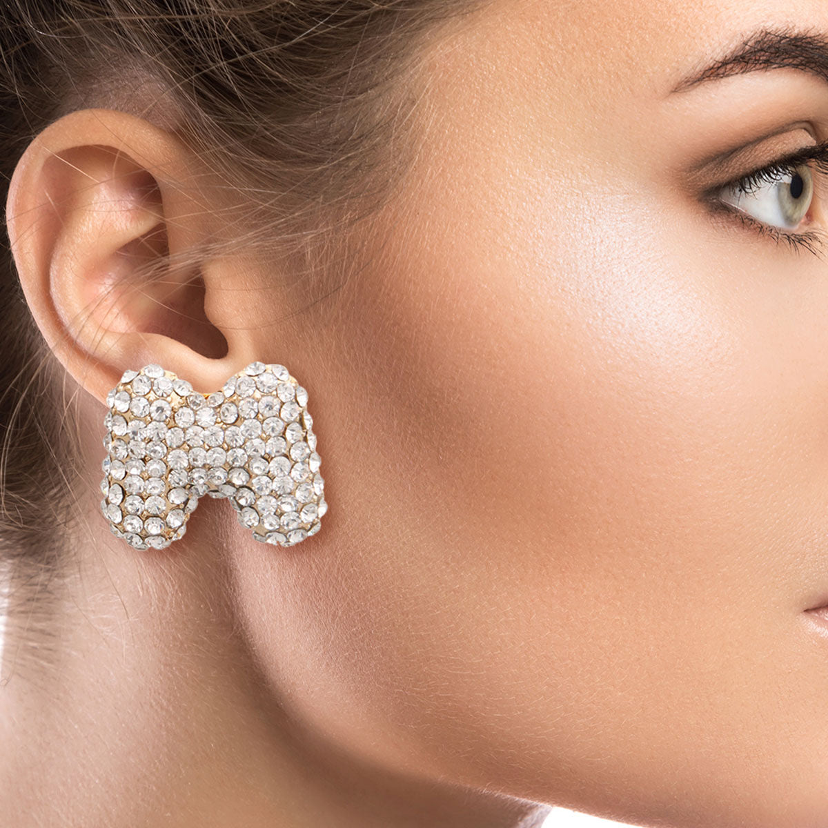 M Initial Rhinestone Studs|.85 inches - Premium Wholesale Jewelry from Pinktown - Just $11! Shop now at chiquestyles