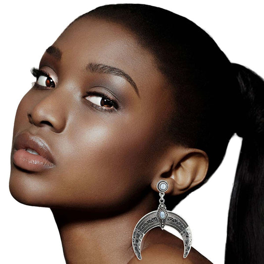Engraved Burnished Silver Arch Earrings|2.5 inches - Premium Wholesale Jewelry from Pinktown - Just $9! Shop now at chiquestyles