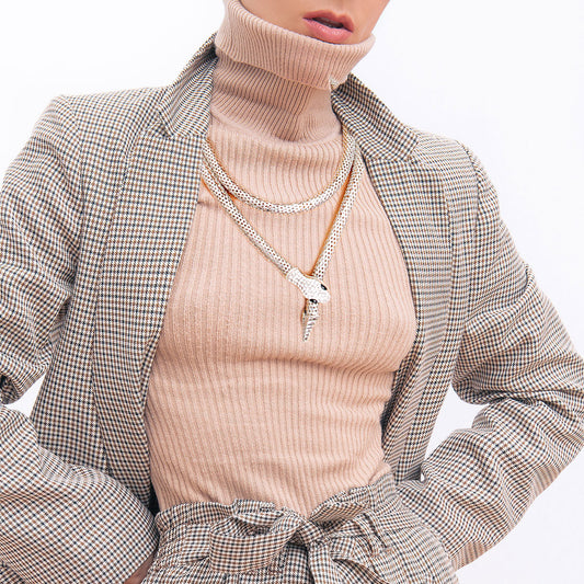 Silver Mesh Endless Snake Chain|42 inches - Premium Wholesale Jewelry from Pinktown - Just $16! Shop now at chiquestyles