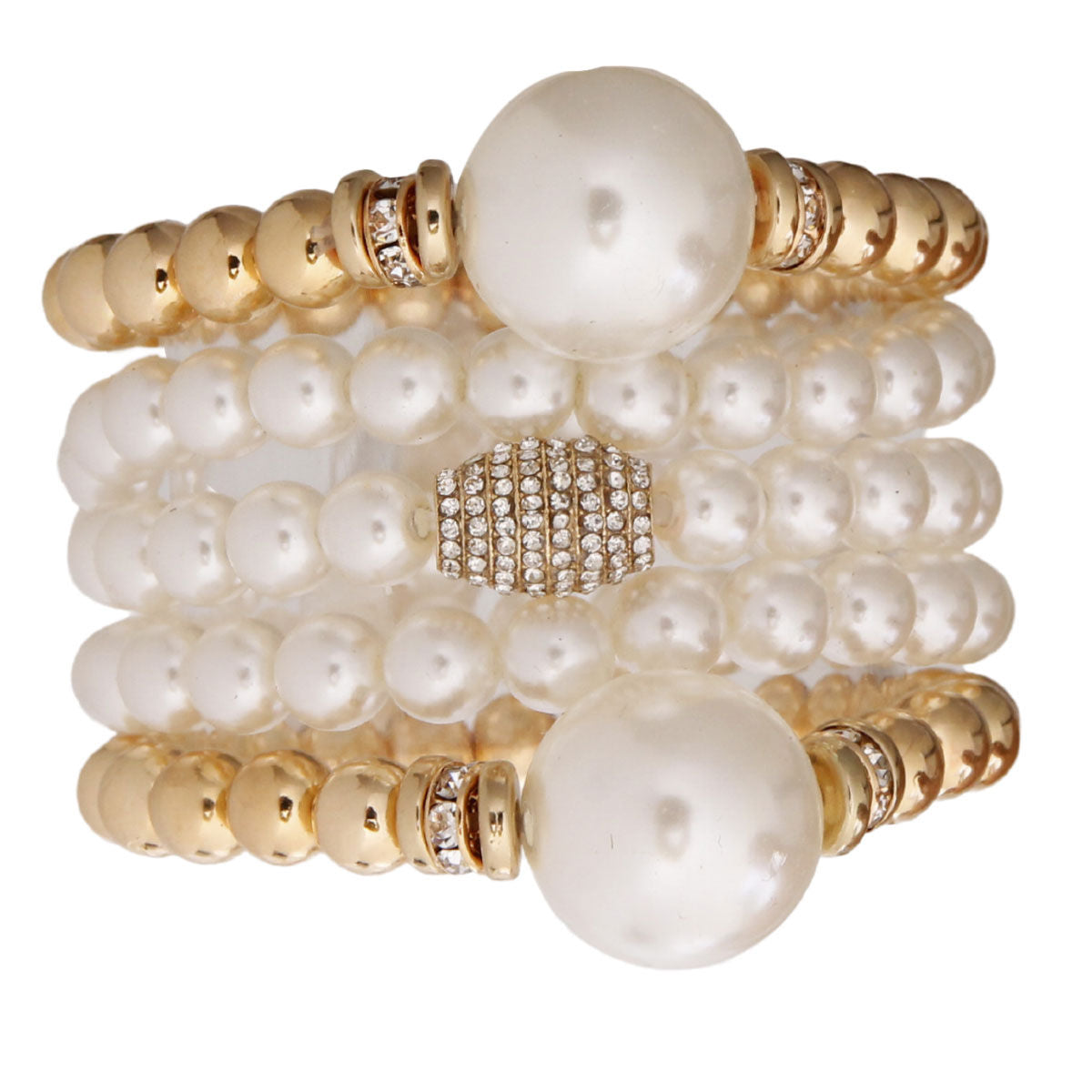 Gold and Cream Bubble Gum Pearl Bracelets - Premium Wholesale Jewelry from Pinktown - Just $13! Shop now at chiquestyles