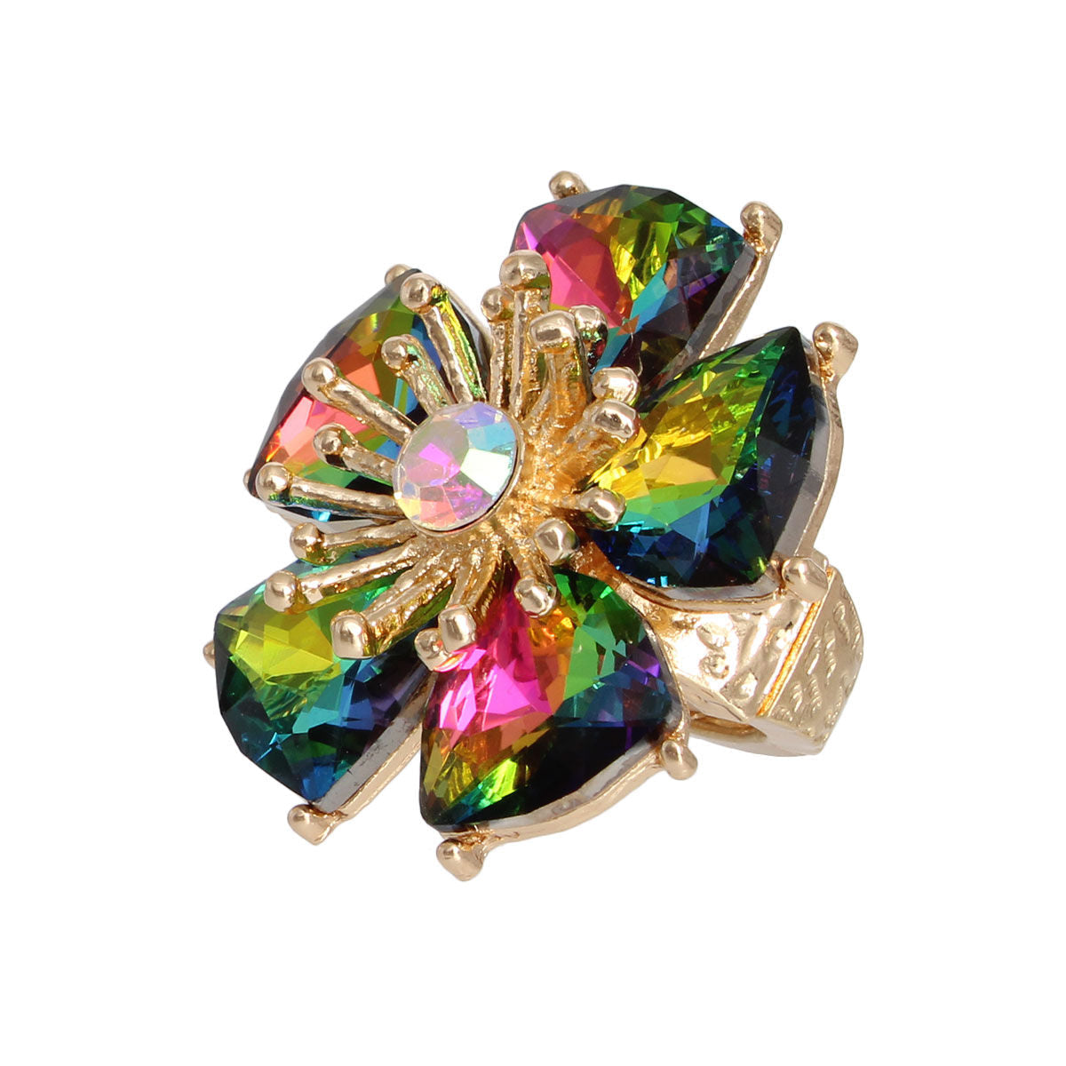 Pink Green Daisy Crystal Ring - Premium Wholesale Jewelry from Pinktown - Just $14! Shop now at chiquestyles