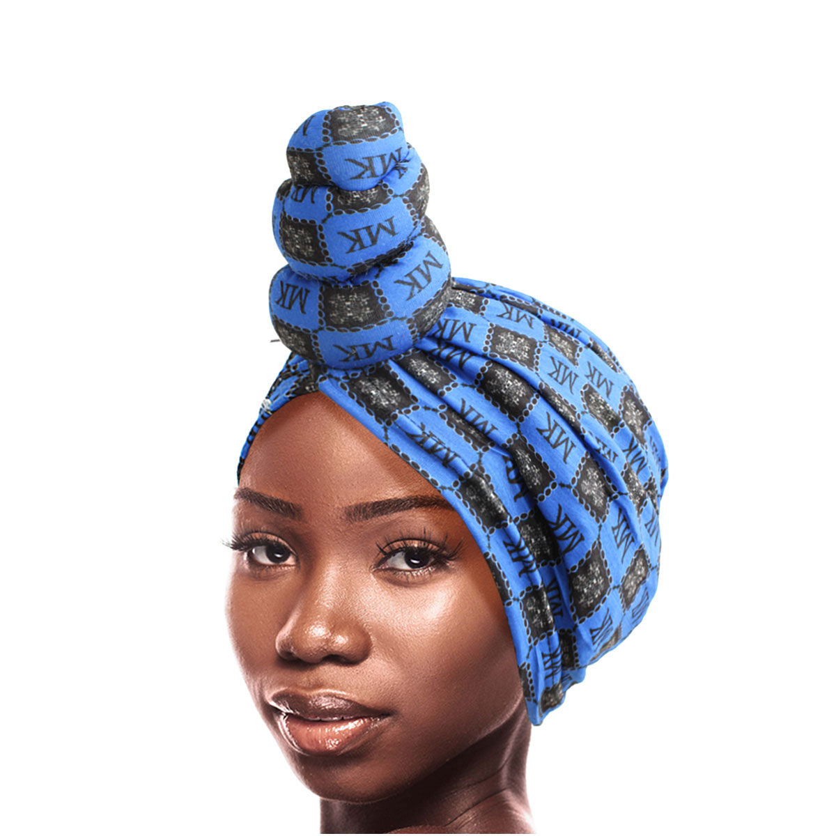 Blue MK Tall Twist Knot Turban - Premium Wholesale Fashion Accessories from Pinktown - Just $7! Shop now at chiquestyles
