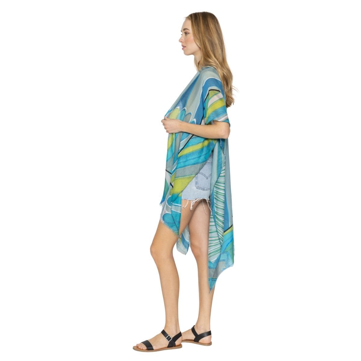 Green Abstract Print Kimono - Premium Wholesale Boutique Clothing from Pinktown - Just $22! Shop now at chiquestyles