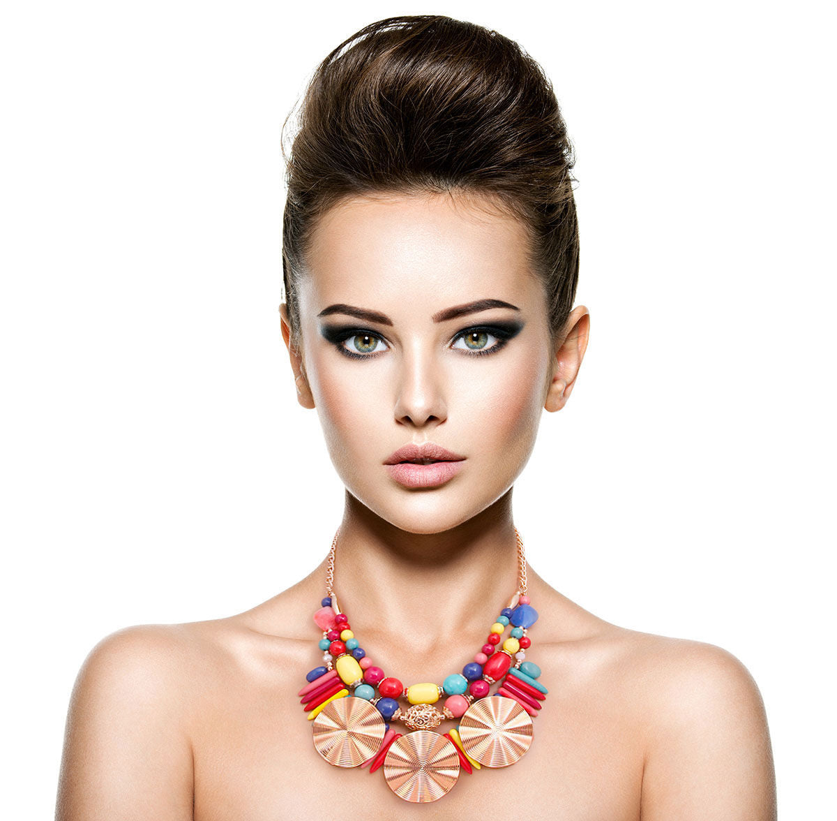 Multi Color Acrylic Bead and Gold Set|18 inches - Premium Wholesale Jewelry from Pinktown - Just $18! Shop now at chiquestyles