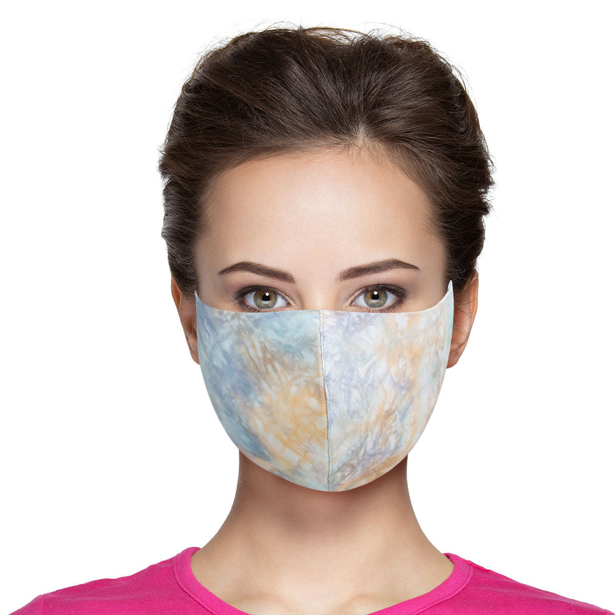 Blue and Yellow Tie Dye Mask|Stretch to Fit - Premium Wholesale Fashion Accessories from Pinktown - Just $7! Shop now at chiquestyles