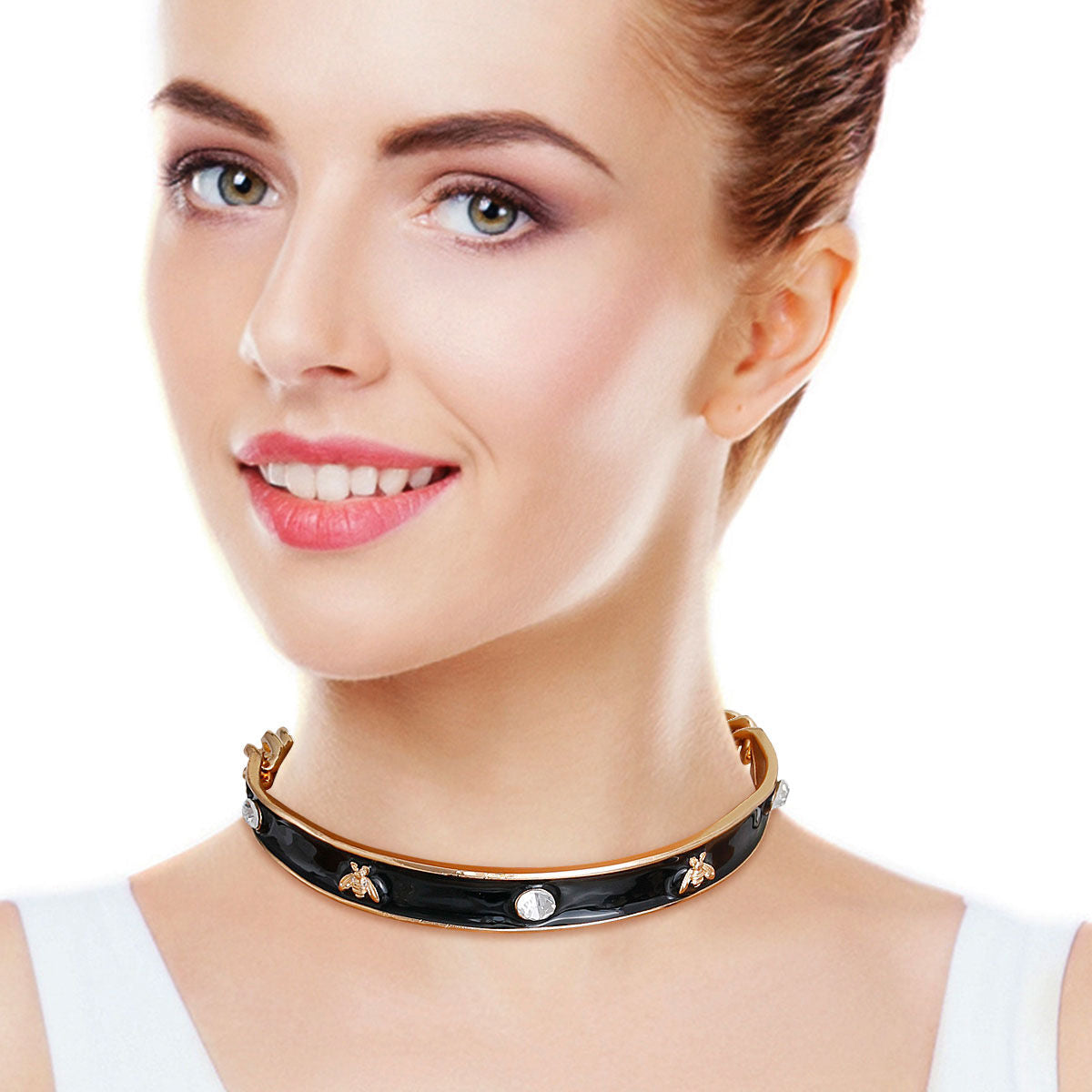 Black Bee Casting Choker|16 inches - Premium Wholesale Jewelry from Pinktown - Just $17! Shop now at chiquestyles