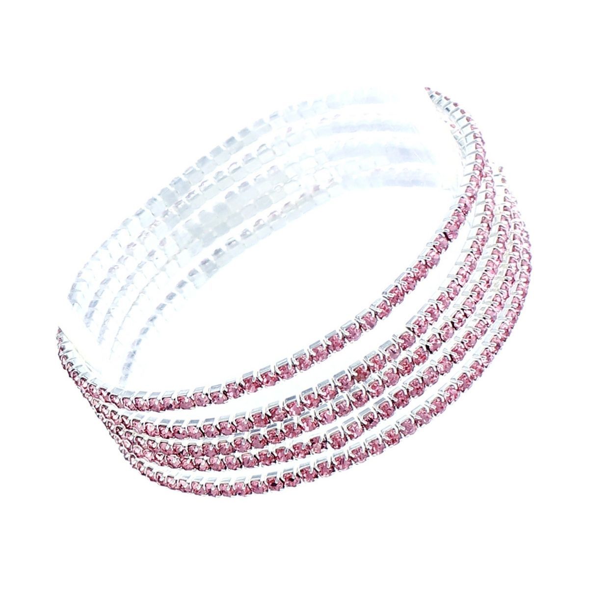 5 Strand Pink and Silver Bracelets - Premium Wholesale Jewelry from Pinktown - Just $6! Shop now at chiquestyles