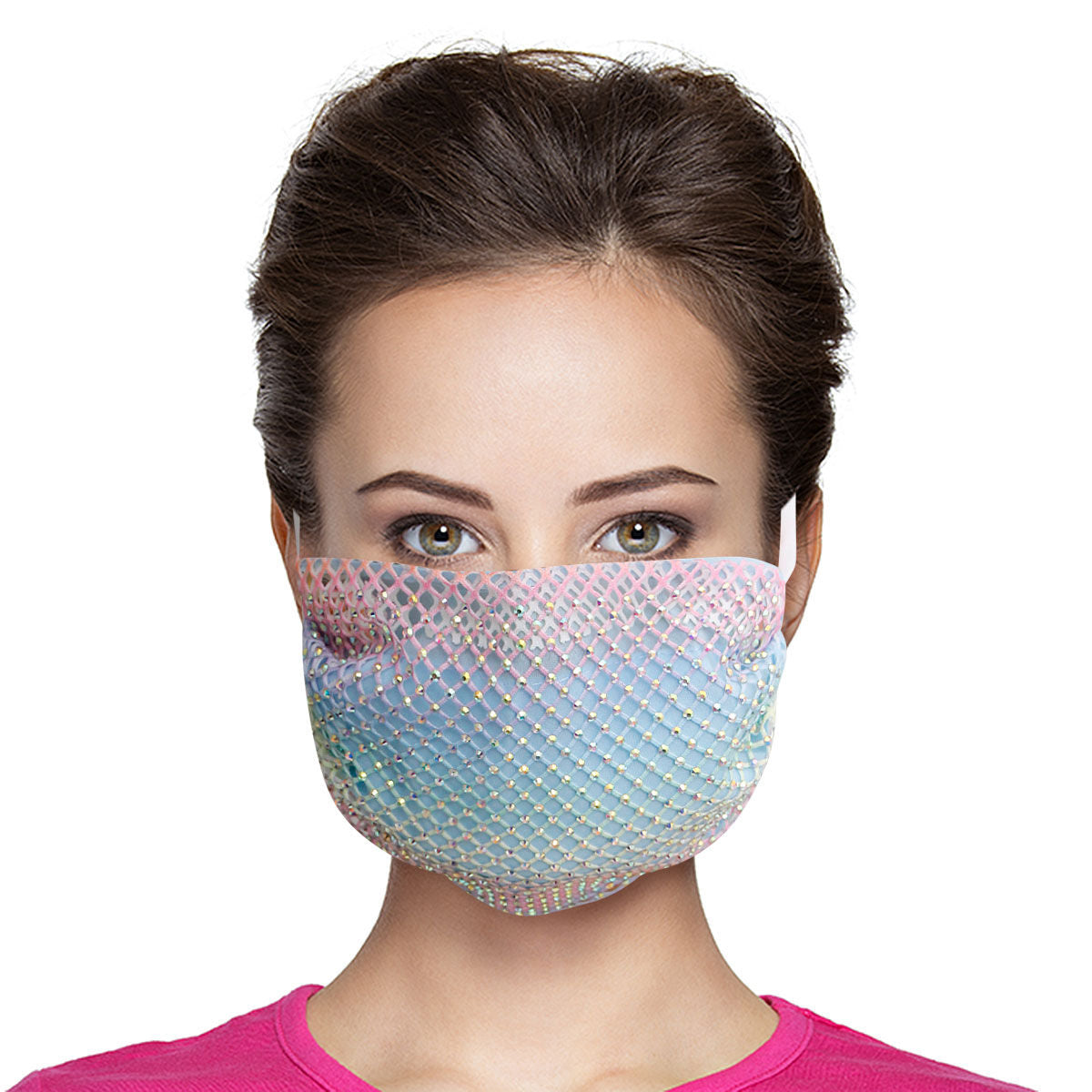Multi Color Rhinestone Overlay Mask|Stretch to Fit - Premium Wholesale Fashion Accessories from Pinktown - Just $8! Shop now at chiquestyles