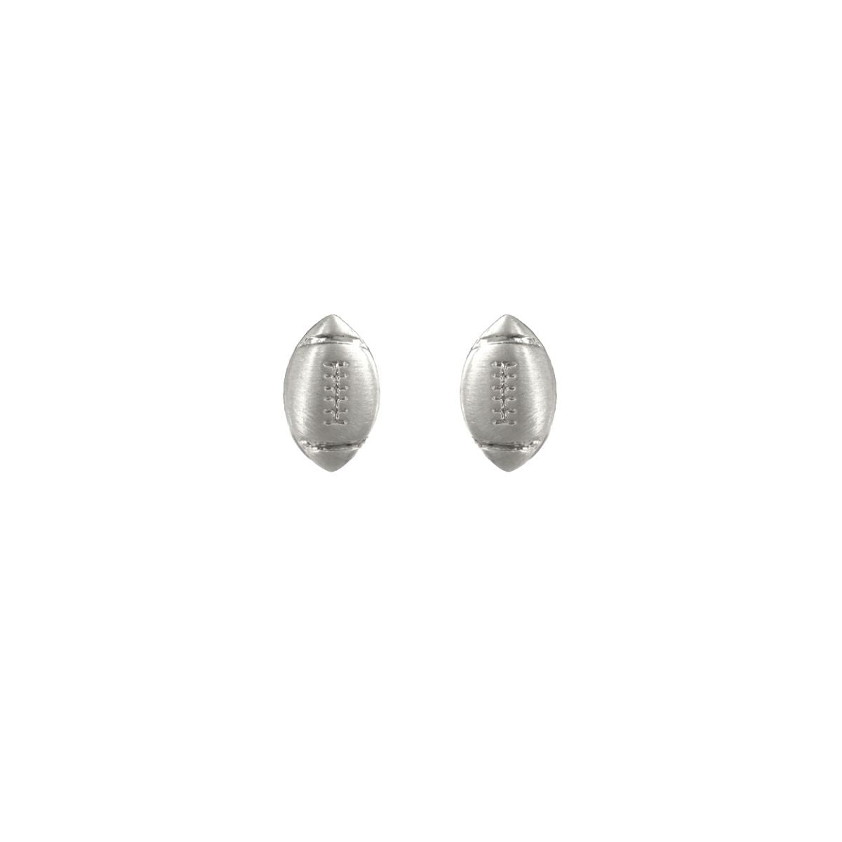Matte Silver Football Studs - Premium Wholesale Jewelry from Pinktown - Just $6! Shop now at chiquestyles