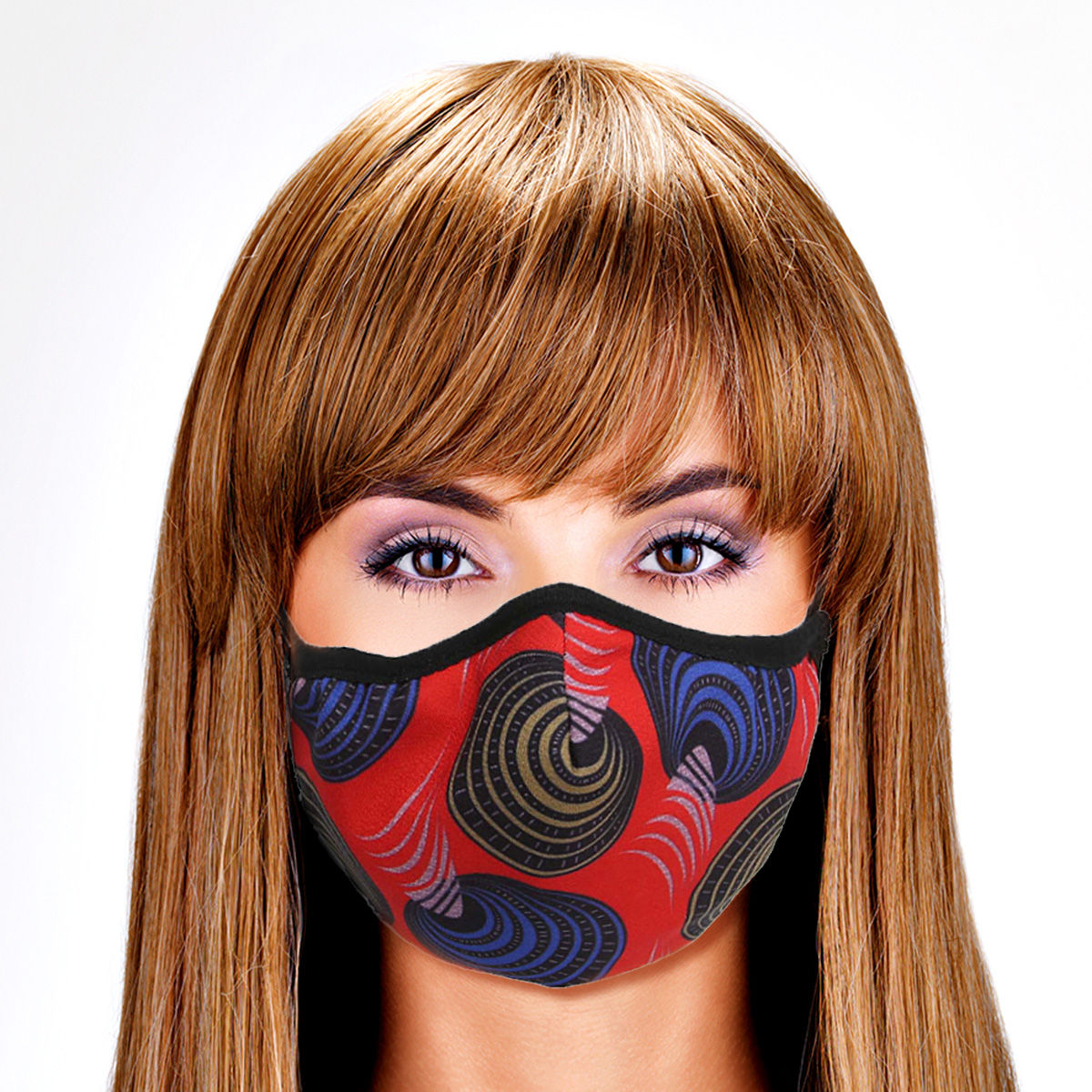 Concentric Circle Patter Filter Mask|Stretch to Fit - Premium Wholesale Fashion Accessories from Pinktown - Just $9! Shop now at chiquestyles