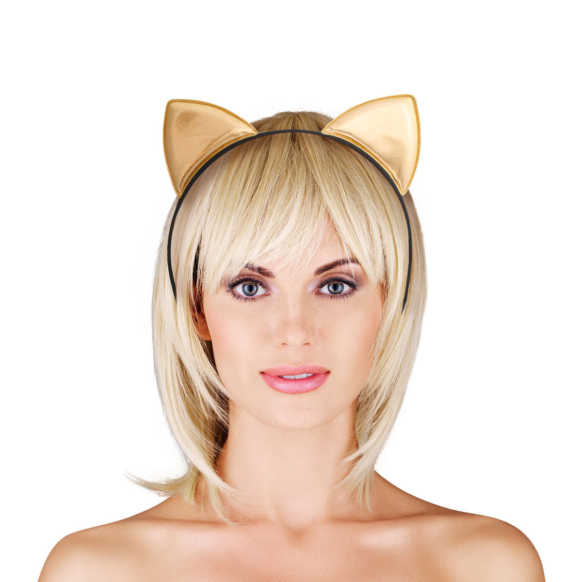Gold Kitty Ears Headband|Adjustable - Premium Wholesale Fashion Accessories from Pinktown - Just $6! Shop now at chiquestyles