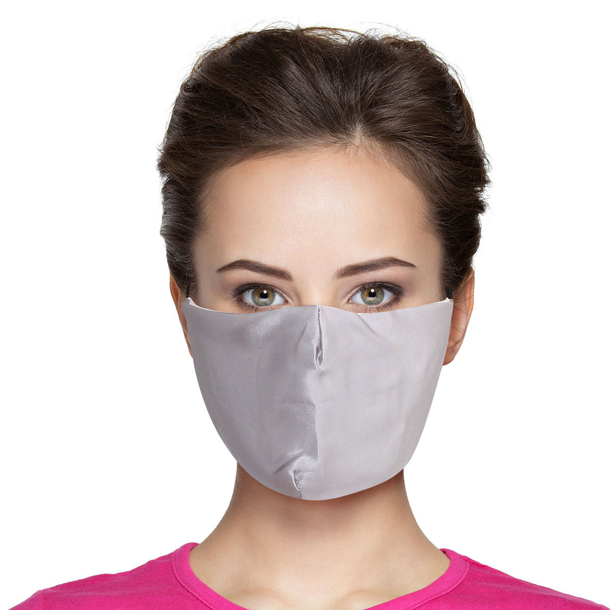Silver Metallic Satin Mask|Stretch to Fit - Premium Wholesale Fashion Accessories from Pinktown - Just $5! Shop now at chiquestyles