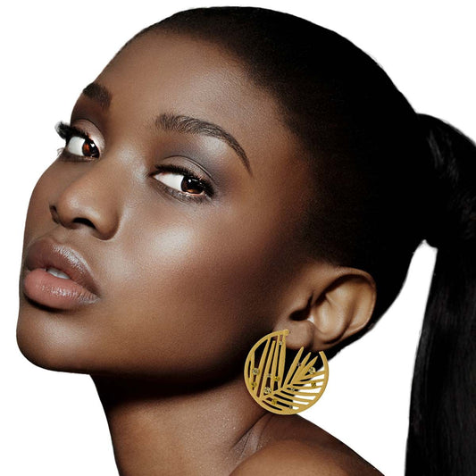 Ivory Rubber Coated Leaf Hoops|1.54 inches - Premium Wholesale Jewelry from Pinktown - Just $6! Shop now at chiquestyles