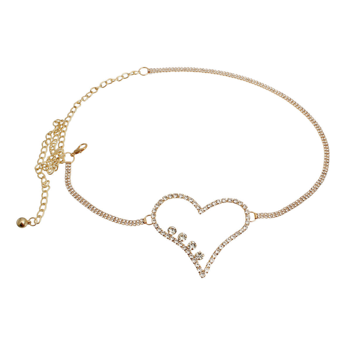 Gold Embellished Heart Chain Belt - Premium Wholesale Fashion Accessories from Pinktown - Just $13! Shop now at chiquestyles