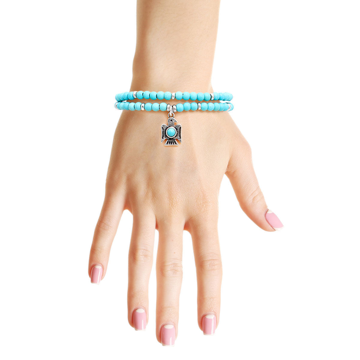 Turquoise Natural Stone Tunderbird Bracelet - Premium Wholesale Jewelry from Pinktown - Just $9! Shop now at chiquestyles