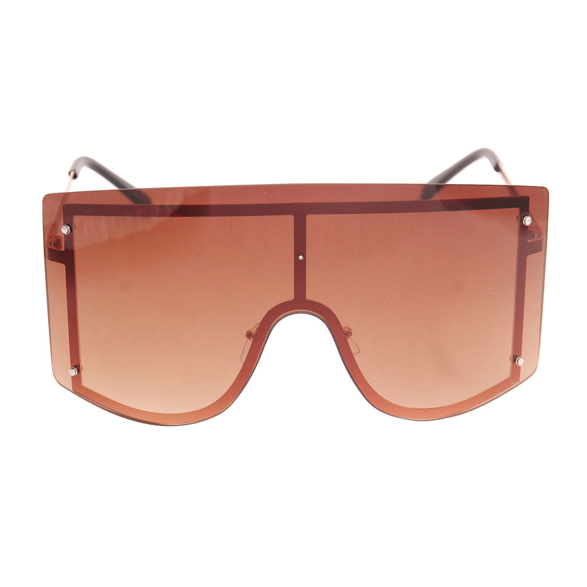Brown Designer Shield Sunglasses|One Size - Premium Wholesale Fashion Accessories from Pinktown - Just $13! Shop now at chiquestyles