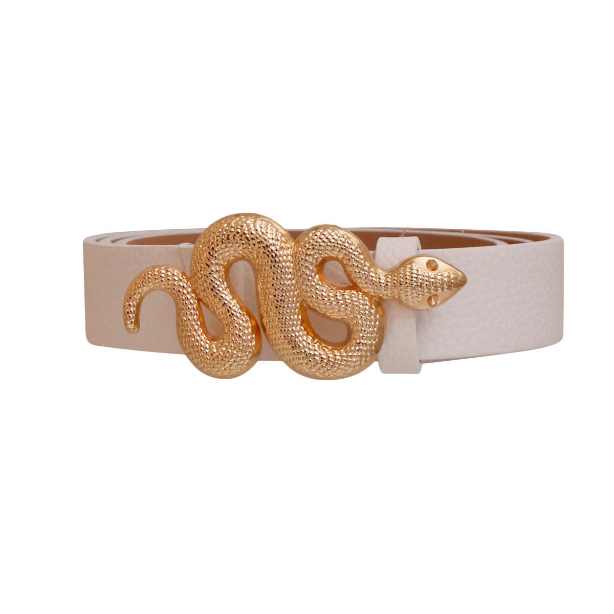 White and Gold Snake Designer Belt|Adjustable - Premium Wholesale Fashion Accessories from Pinktown - Just $13! Shop now at chiquestyles