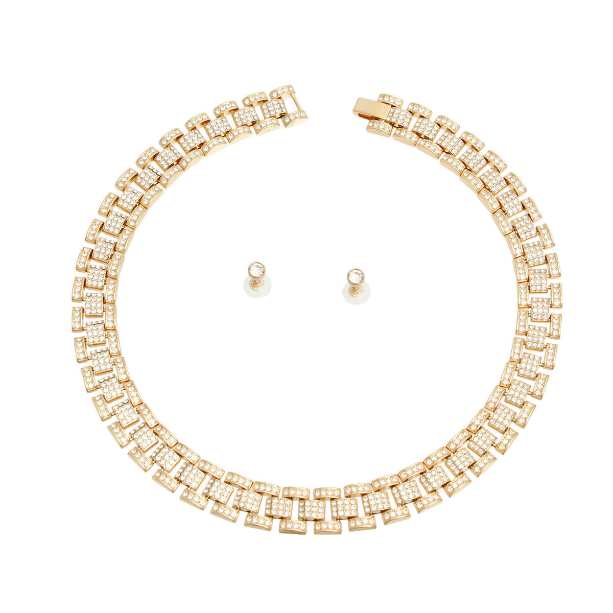 Iced Gold Watch Band Chain Necklace - Premium Wholesale Jewelry from Pinktown - Just $28! Shop now at chiquestyles