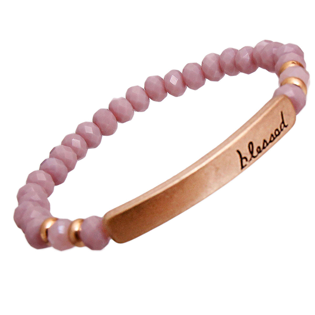 Blessed Lilac Glass Bead Bracelet|Stretch to Fit - Premium Wholesale Jewelry from Pinktown - Just $8! Shop now at chiquestyles