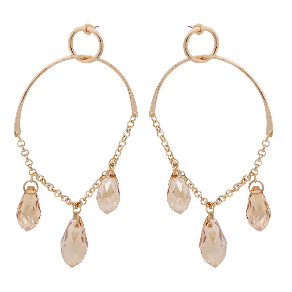 Topaz Bead Drape Ring Earrings|3.75 inches - Premium Wholesale Jewelry from Pinktown - Just $6! Shop now at chiquestyles