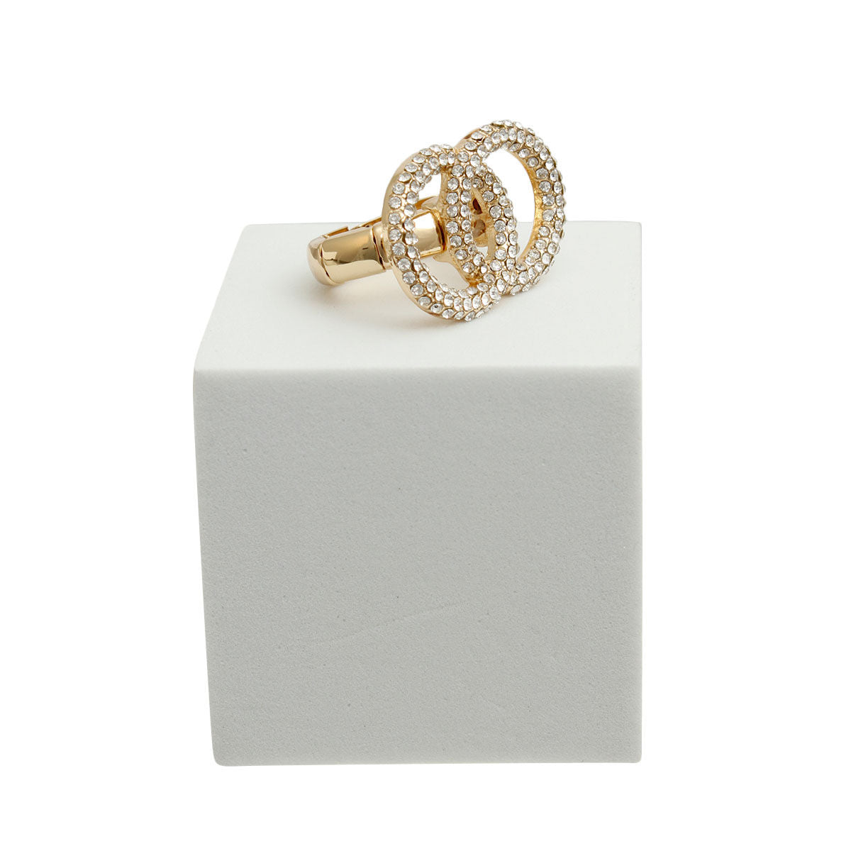 Gold Pave Infinity Link Ring - Premium Wholesale Jewelry from Pinktown - Just $10! Shop now at chiquestyles
