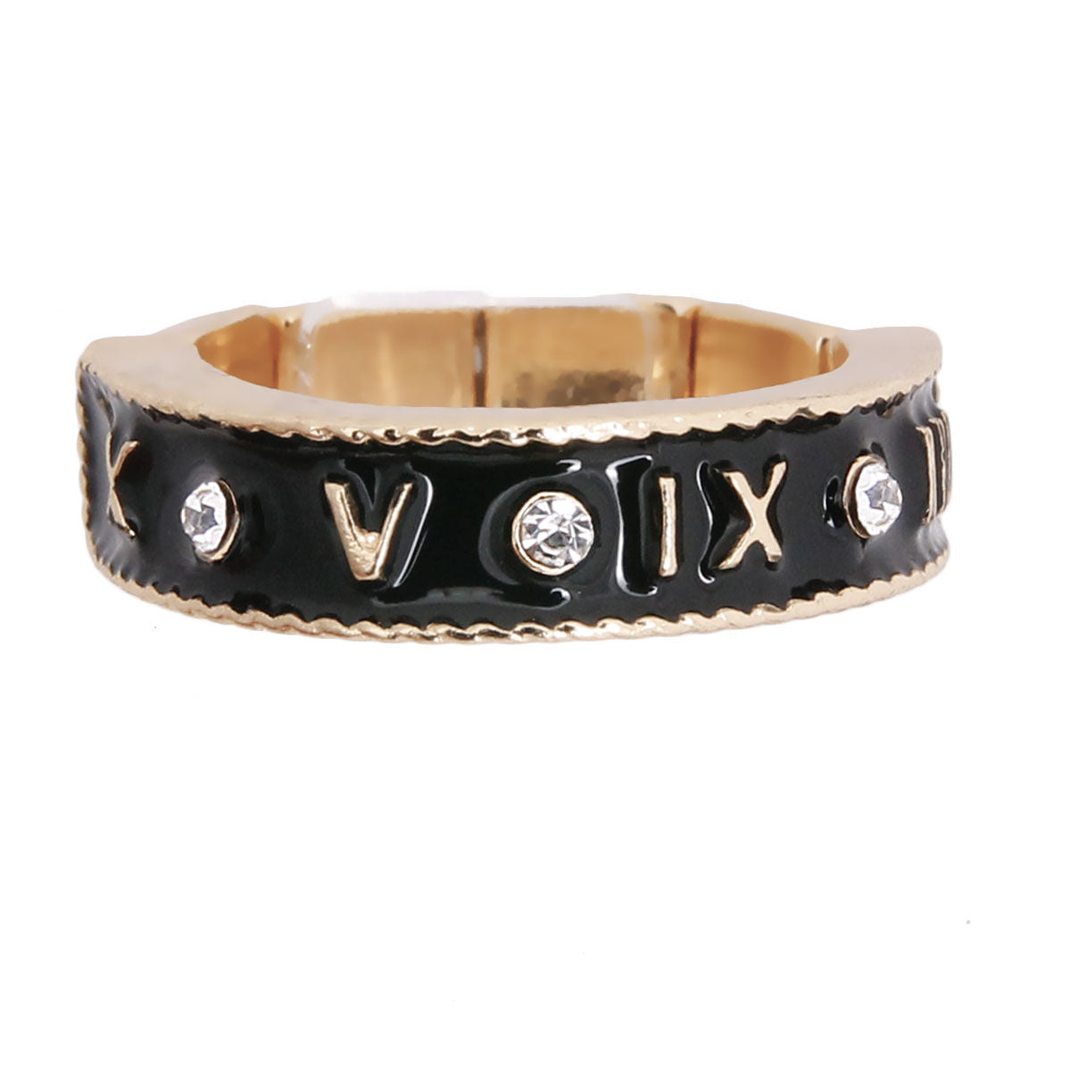 Black Roman Numeral Ring|Stretch To Fit - Premium Wholesale Jewelry from Pinktown - Just $7! Shop now at chiquestyles