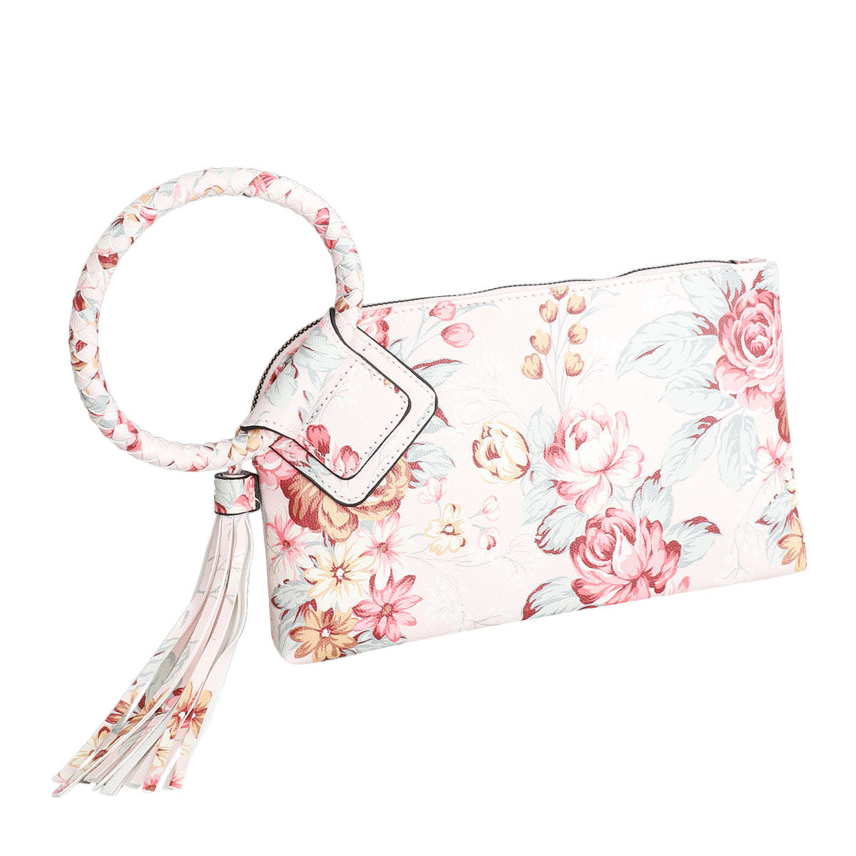 Blush FLoral Bangle Clutch - Premium Wholesale Fashion Accessories from Pinktown - Just $31! Shop now at chiquestyles