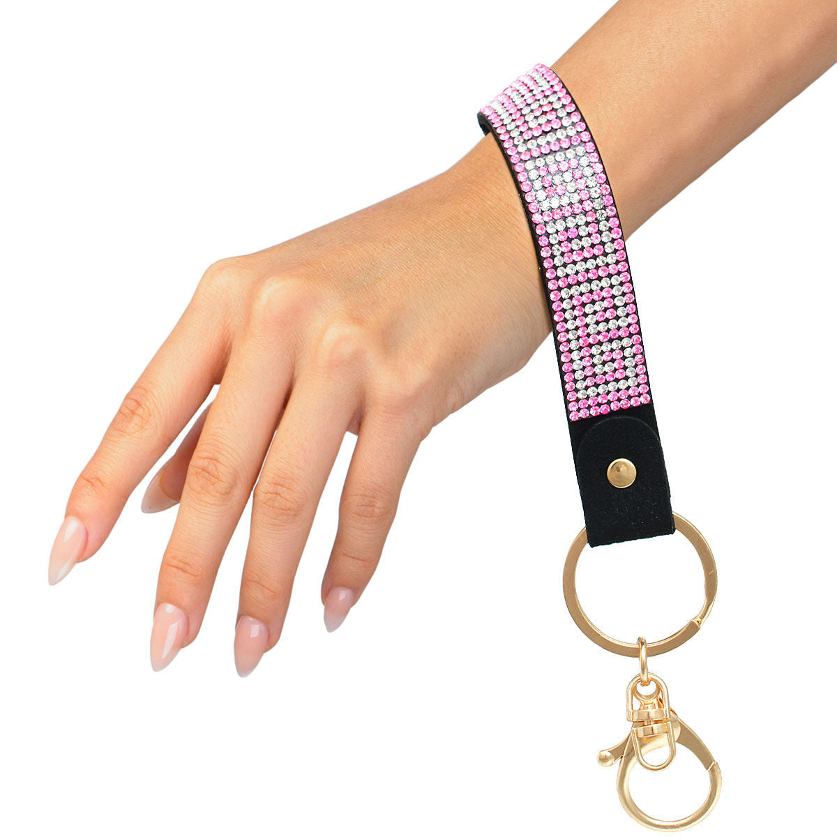 Pink Greek Key Keychain Wristlet|6.75 inches - Premium Wholesale Fashion Accessories from Pinktown - Just $6! Shop now at chiquestyles