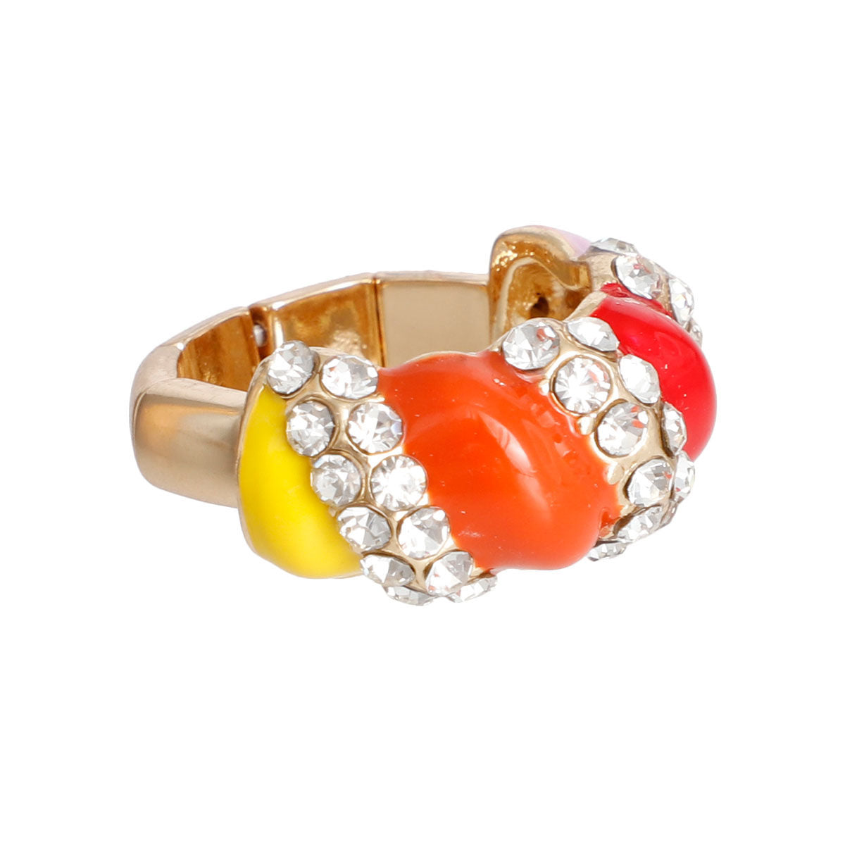 Multi Color and Gold Twisted Cocktail Ring - Premium Wholesale Jewelry from Pinktown - Just $9! Shop now at chiquestyles