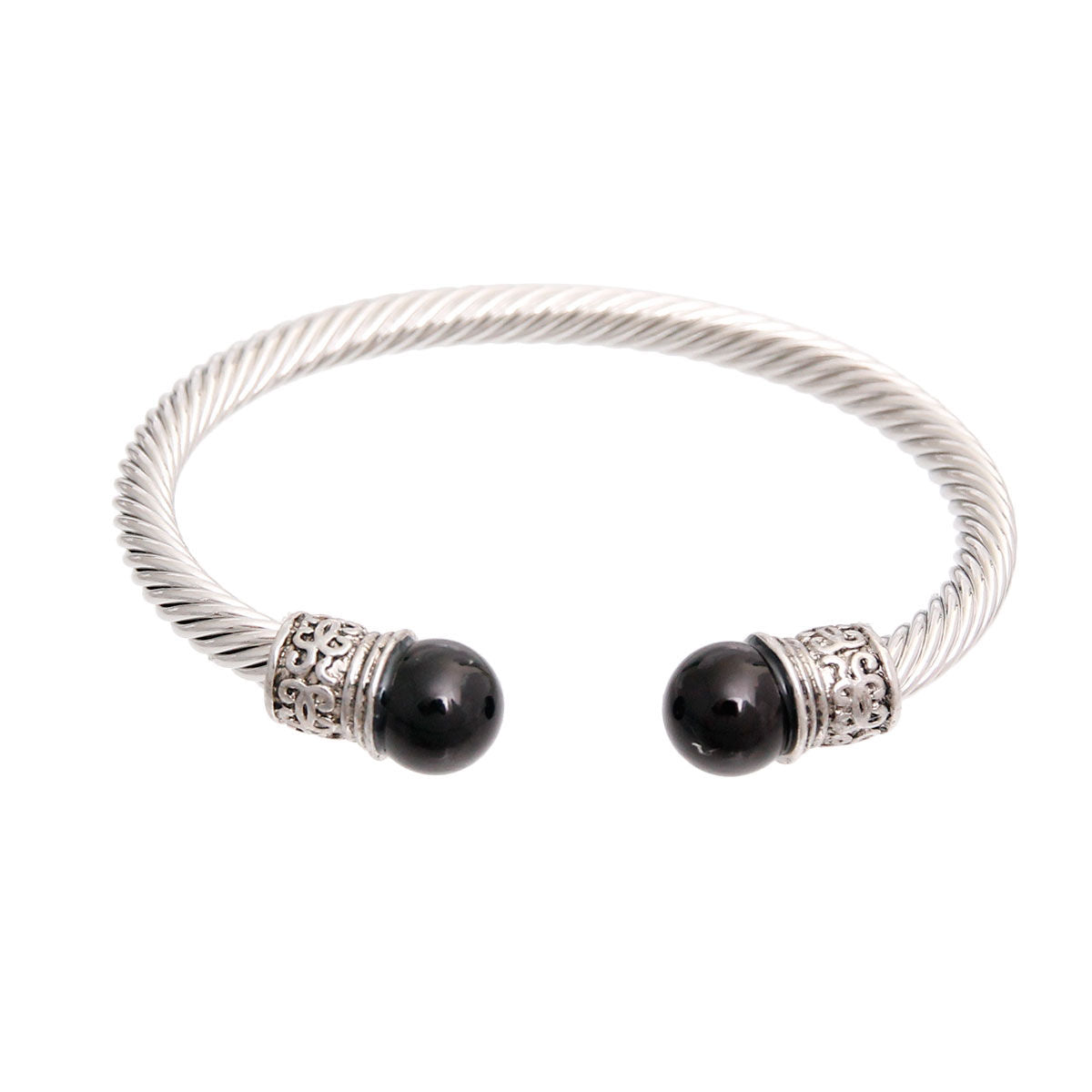 Black Pearl Cable Classic Bangle - Premium Wholesale Jewelry from Pinktown - Just $9! Shop now at chiquestyles