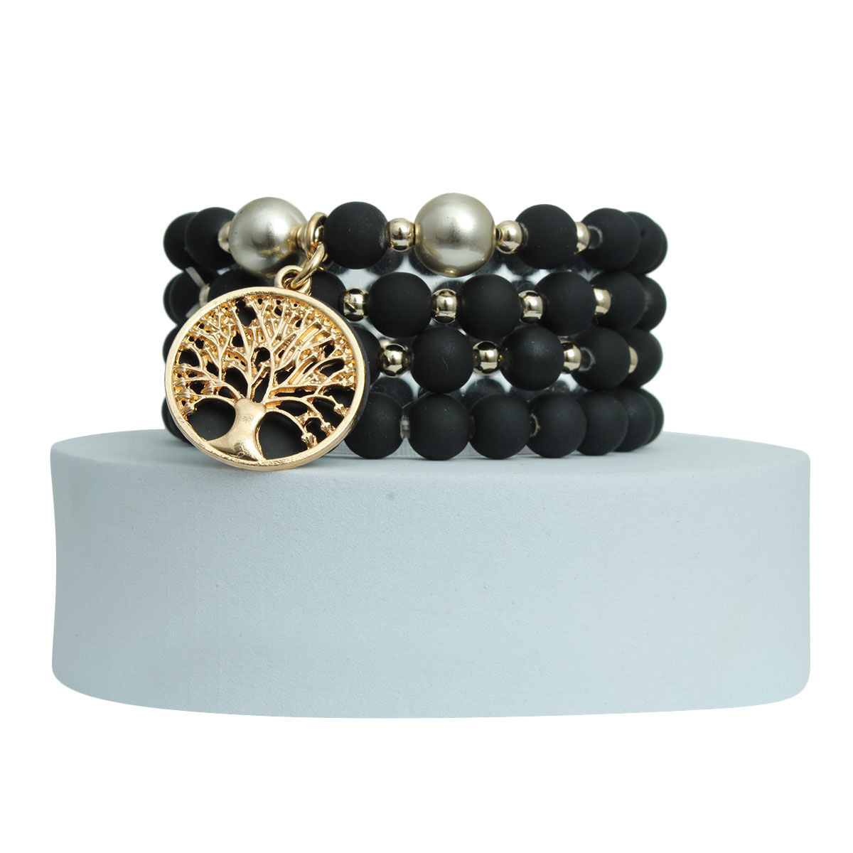 Matte Black Tree of Life Bracelets|Stretch to Fit - Premium Wholesale Jewelry from Pinktown - Just $13! Shop now at chiquestyles