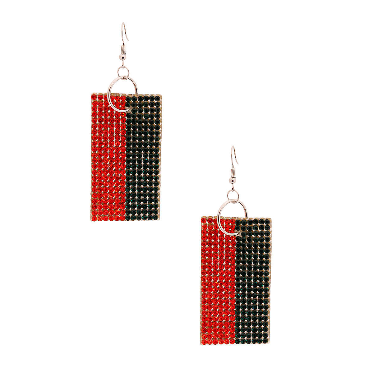 Designer Style Silver Stripe Stone Earrings|2.75 inches - Premium Wholesale Jewelry from Pinktown - Just $9! Shop now at chiquestyles