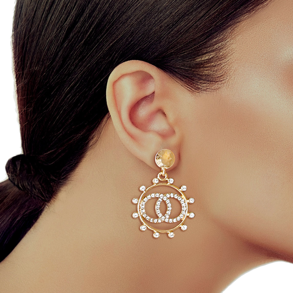Gold Circle Infinity Earrings - Premium Wholesale Jewelry from Pinktown - Just $9! Shop now at chiquestyles