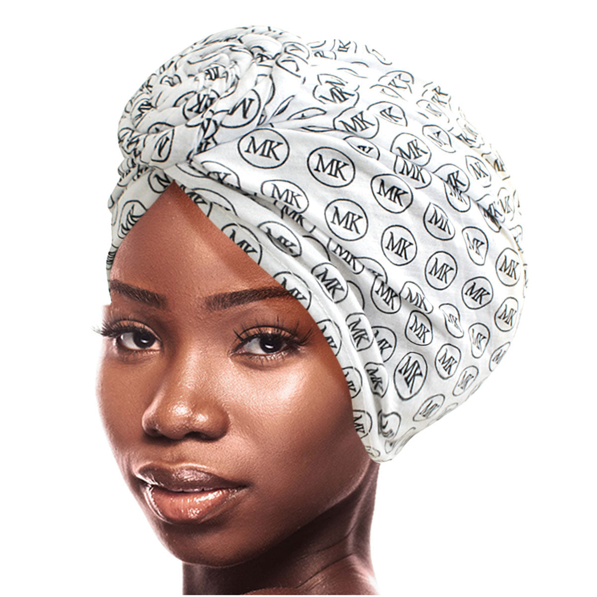 White MK Circle Twist Knot Turban - Premium Wholesale Fashion Accessories from Pinktown - Just $7! Shop now at chiquestyles