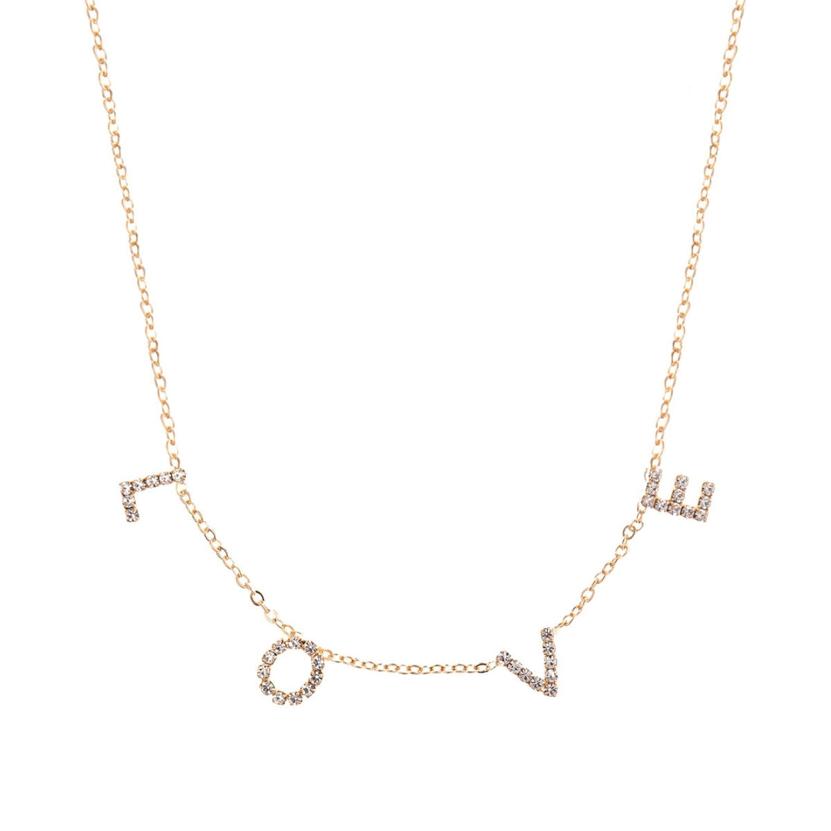 Gold LOVE Station Necklace|16 inches - Premium Wholesale Jewelry from Pinktown - Just $7! Shop now at chiquestyles