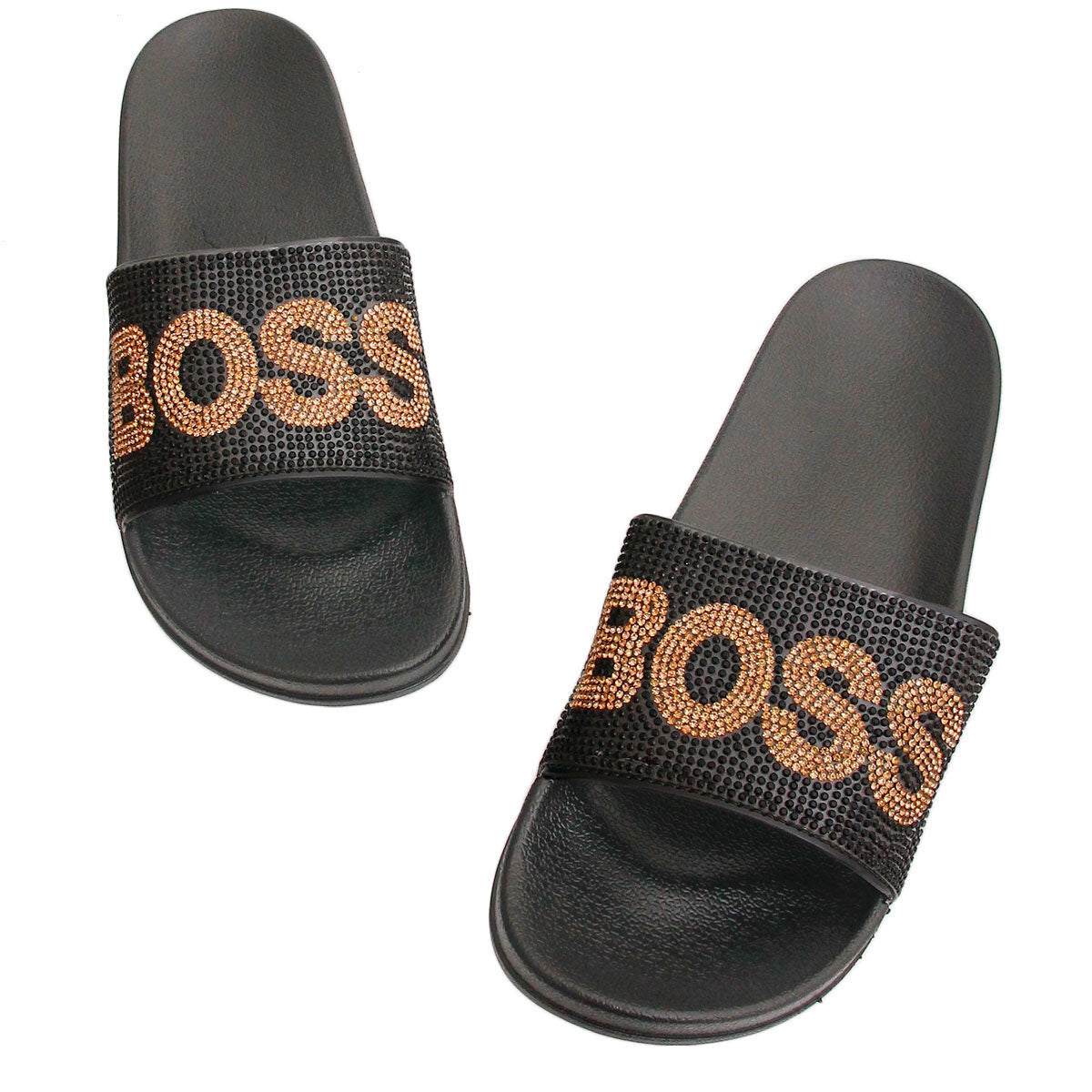 Size 7 BOSS Black Slides|Size 7 - Premium Wholesale Fashion Accessories from Pinktown - Just $22! Shop now at chiquestyles