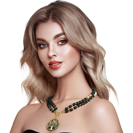 Matte Black Tree of Life Necklace|20 inches - Premium Wholesale Jewelry from Pinktown - Just $16! Shop now at chiquestyles